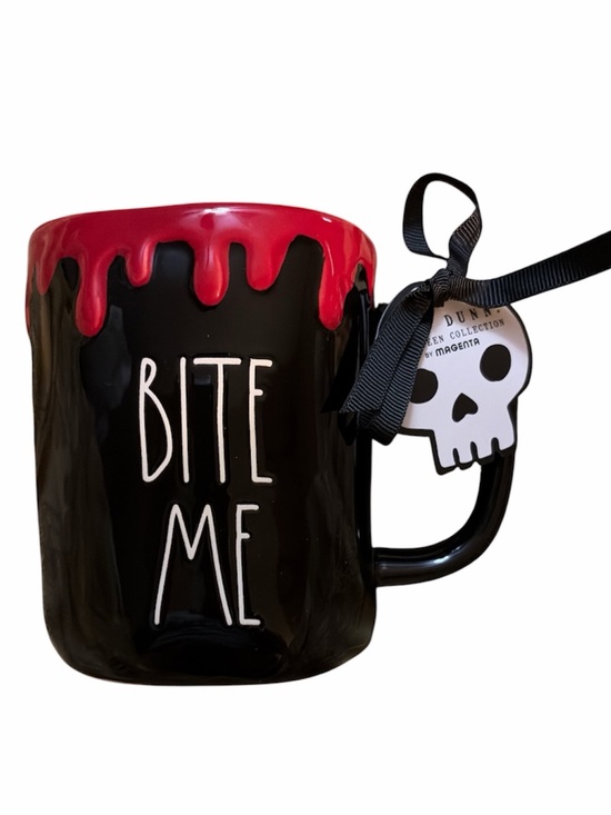 Rae Dunn Other - Rae Dunn "BITE ME" Mug with Red Drip Trim NWT
